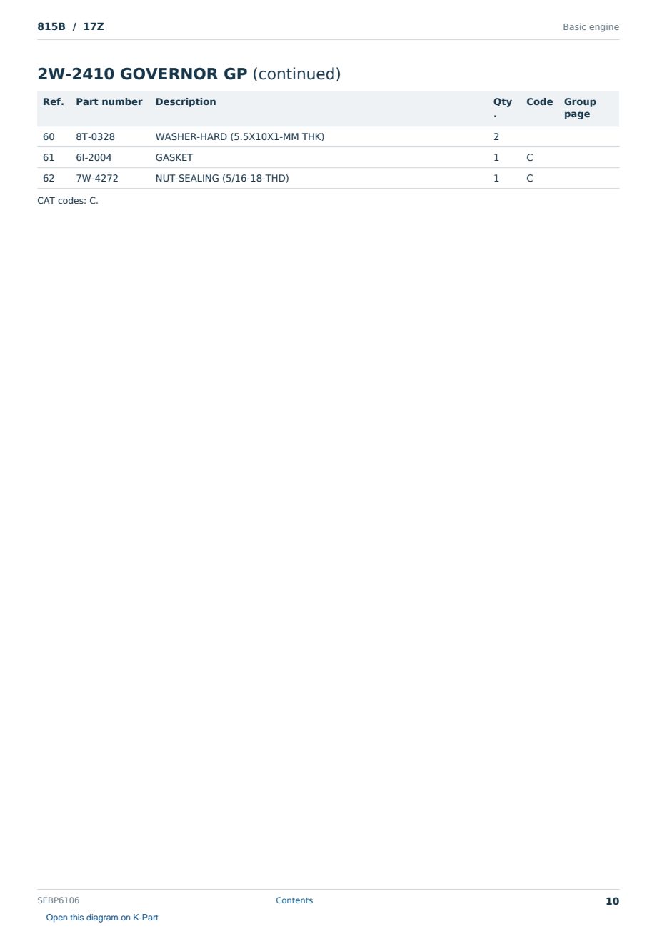 Caterpillar 815B S/N 17Z Partsbook SEBP6106 (English) - sample page 10 of 10 Caterpillar 815B S/N 17Z Partsbook SEBP6106 (English) - sample page 10 of 10