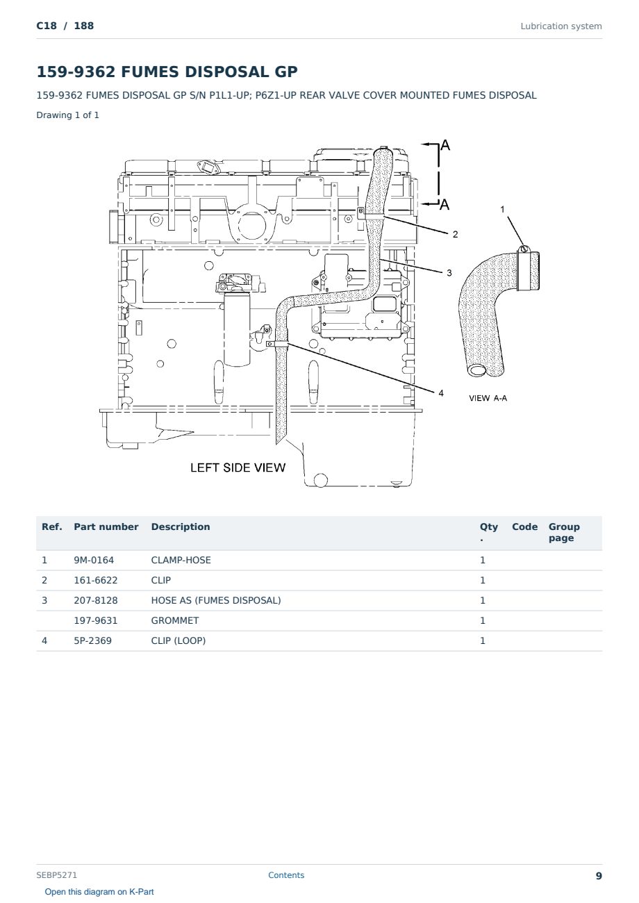 Caterpillar C18 S/N 188 Partsbook SEBP5271 (English) - sample page 9 of 10 Caterpillar C18 S/N 188 Partsbook SEBP5271 (English) - sample page 9 of 10