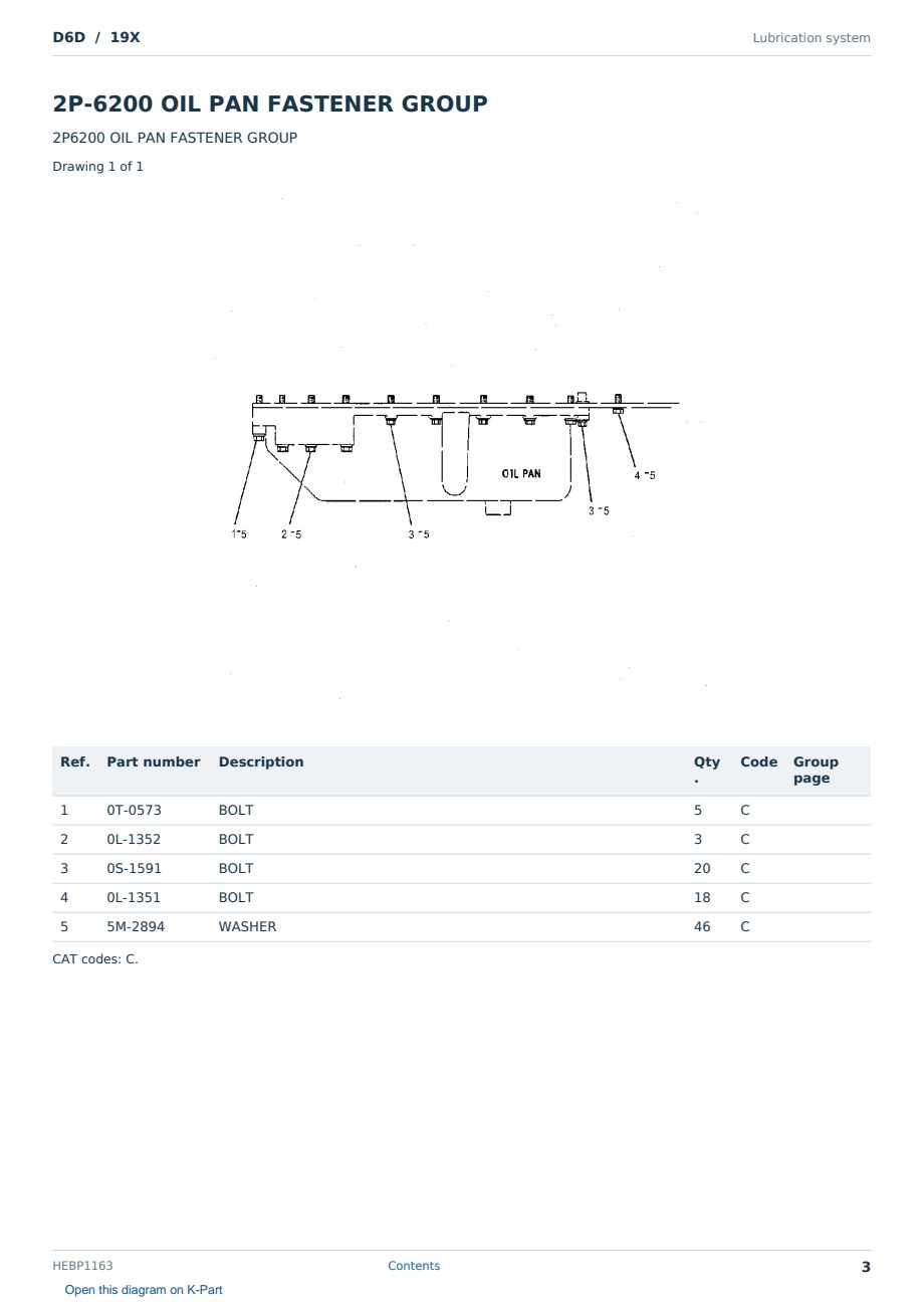 Caterpillar D6D S/N 19X Partsbook HEBP1163 (English) - sample page 3 of 10 Caterpillar D6D S/N 19X Partsbook HEBP1163 (English) - sample page 3 of 10