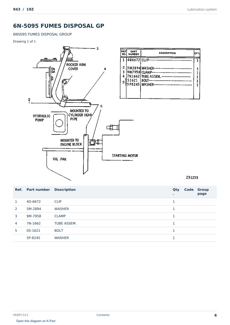Caterpillar 943 S/N 19Z Partsbook HEBP1313 (English) - sample page 6 of 10 Caterpillar 943 S/N 19Z Partsbook HEBP1313 (English) - sample page 6 of 10