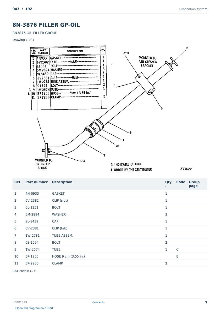 Caterpillar 943 S/N 19Z Partsbook HEBP1313 (English) - sample page 7 of 10 Caterpillar 943 S/N 19Z Partsbook HEBP1313 (English) - sample page 7 of 10