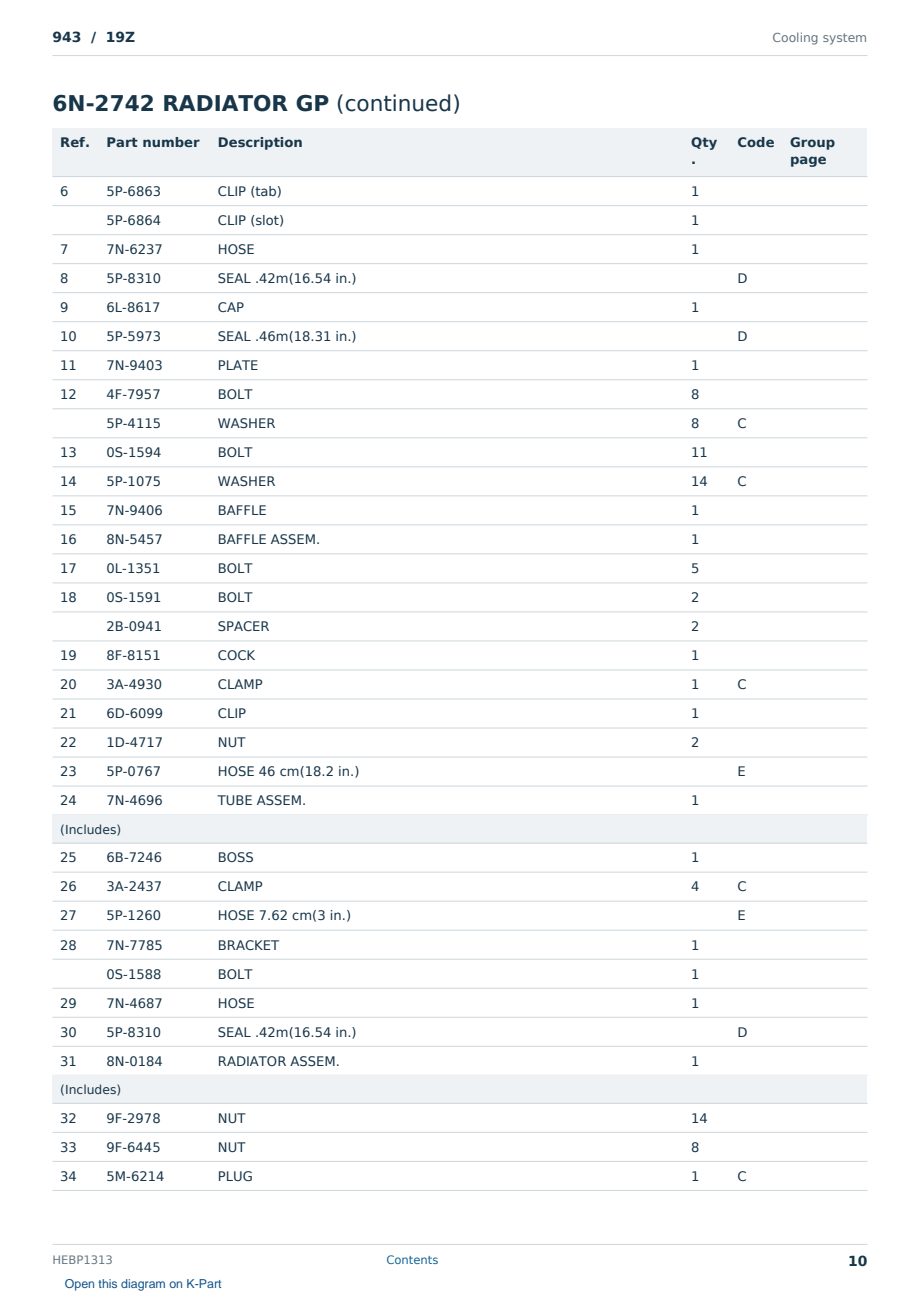 Caterpillar 943 S/N 19Z Partsbook HEBP1313 (English) - sample page 10 of 10 Caterpillar 943 S/N 19Z Partsbook HEBP1313 (English) - sample page 10 of 10
