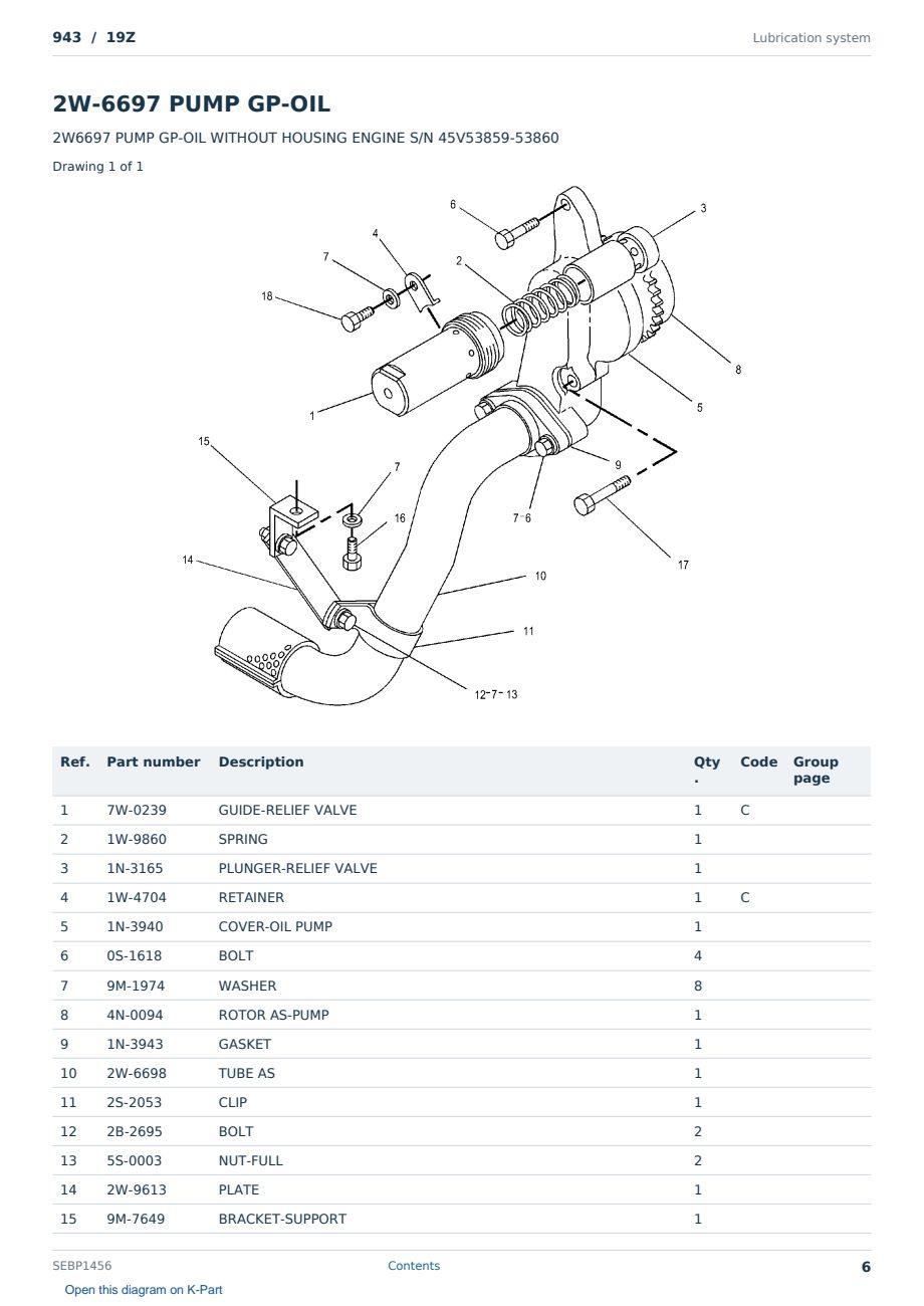 Caterpillar 943 S/N 19Z Partsbook SEBP1456 (English) - sample page 6 of 10 Caterpillar 943 S/N 19Z Partsbook SEBP1456 (English) - sample page 6 of 10