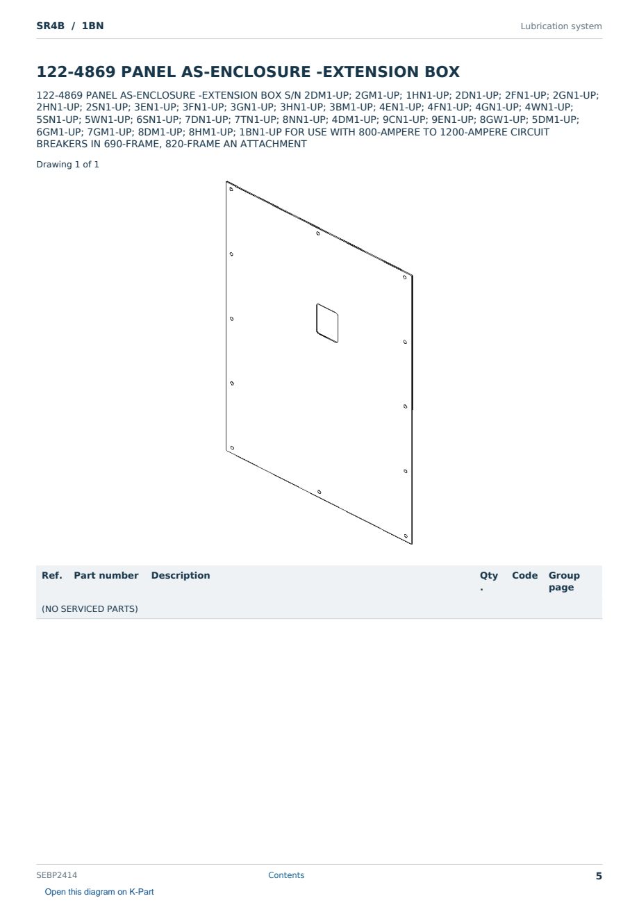 Caterpillar SR4B S/N 1BN Partsbook SEBP2414 (English) - sample page 5 of 10 Caterpillar SR4B S/N 1BN Partsbook SEBP2414 (English) - sample page 5 of 10