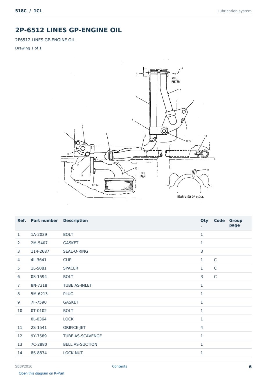 Caterpillar 518C S/N 1CL Partsbook SEBP2016 (English) - sample page 6 of 10 Caterpillar 518C S/N 1CL Partsbook SEBP2016 (English) - sample page 6 of 10