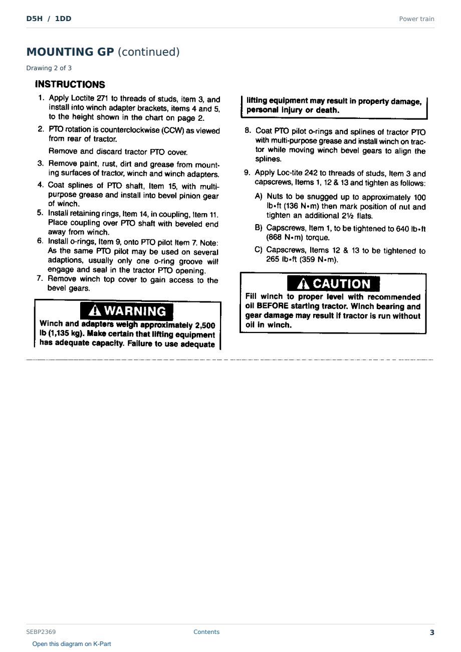 Caterpillar D5H S/N 1DD Partsbook SEBP2369 (English) - sample page 3 of 10 Caterpillar D5H S/N 1DD Partsbook SEBP2369 (English) - sample page 3 of 10