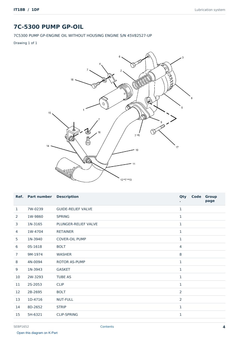 Caterpillar IT18B S/N 1DF Partsbook SEBP1652 (English) - sample page 4 of 10 Caterpillar IT18B S/N 1DF Partsbook SEBP1652 (English) - sample page 4 of 10