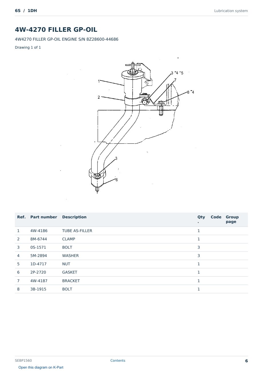 Caterpillar 6S S/N 1DH Partsbook SEBP1560 (English) - sample page 6 of 10 Caterpillar 6S S/N 1DH Partsbook SEBP1560 (English) - sample page 6 of 10