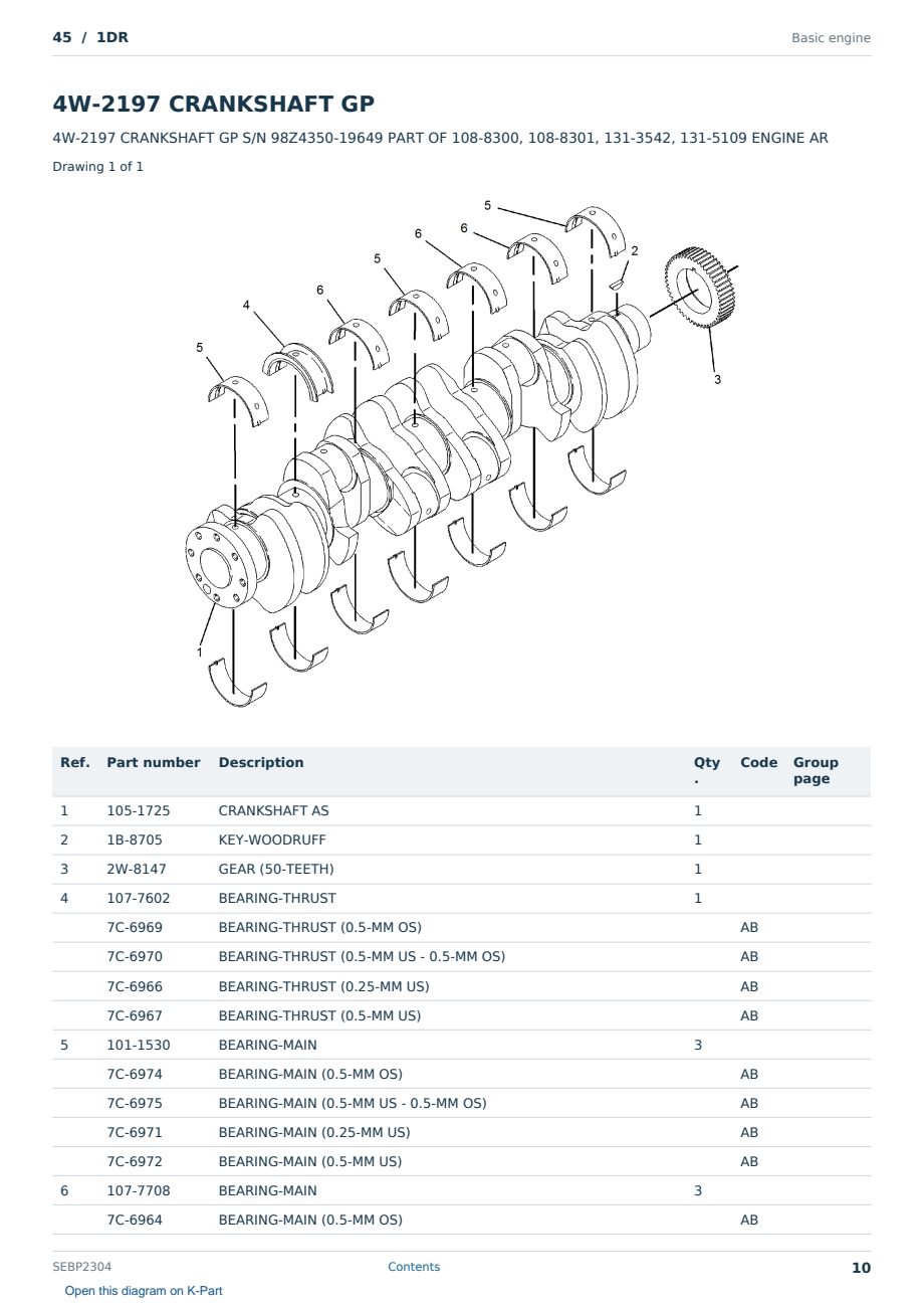 Caterpillar 45 S/N 1DR Partsbook SEBP2304 (English) - sample page 10 of 10 Caterpillar 45 S/N 1DR Partsbook SEBP2304 (English) - sample page 10 of 10