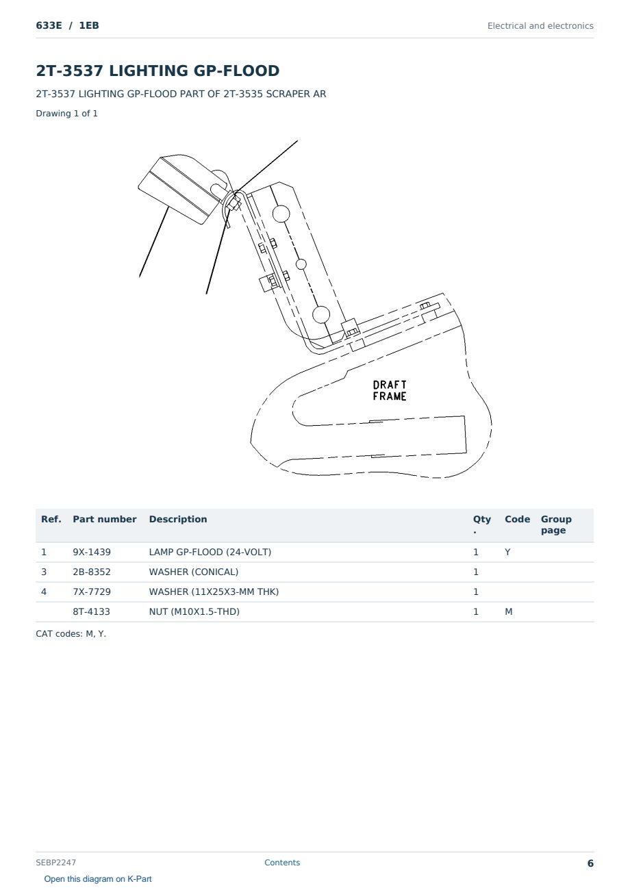 Caterpillar 633E S/N 1EB Partsbook SEBP2247 (English) - sample page 6 of 10 Caterpillar 633E S/N 1EB Partsbook SEBP2247 (English) - sample page 6 of 10