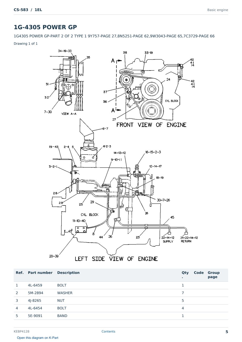 Caterpillar CS-583 S/N 1EL Partsbook KEBP4128 (English) - sample page 5 of 10 Caterpillar CS-583 S/N 1EL Partsbook KEBP4128 (English) - sample page 5 of 10
