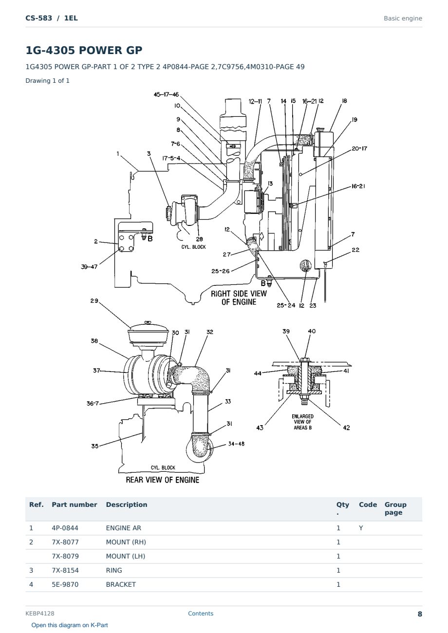 Caterpillar CS-583 S/N 1EL Partsbook KEBP4128 (English) - sample page 8 of 10 Caterpillar CS-583 S/N 1EL Partsbook KEBP4128 (English) - sample page 8 of 10