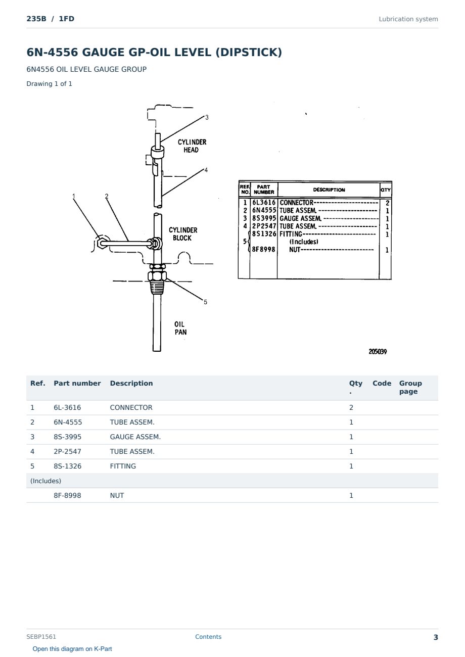 Caterpillar 235B S/N 1FD Partsbook SEBP1561 (English) - sample page 3 of 10 Caterpillar 235B S/N 1FD Partsbook SEBP1561 (English) - sample page 3 of 10