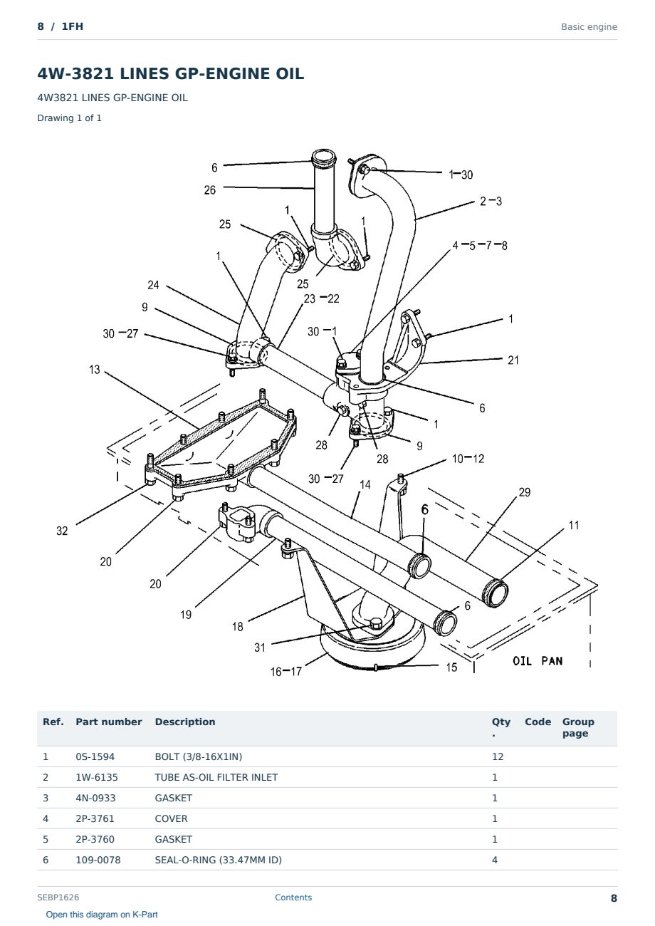 Caterpillar 8 S/N 1FH Partsbook SEBP1626 (English) - sample page 8 of 10 Caterpillar 8 S/N 1FH Partsbook SEBP1626 (English) - sample page 8 of 10