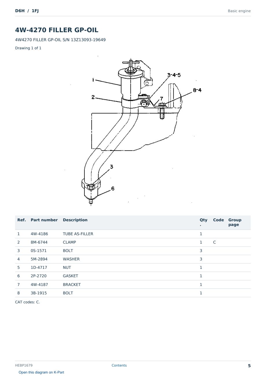 Caterpillar D6H S/N 1FJ Partsbook HEBP1679 (English) - sample page 5 of 10 Caterpillar D6H S/N 1FJ Partsbook HEBP1679 (English) - sample page 5 of 10