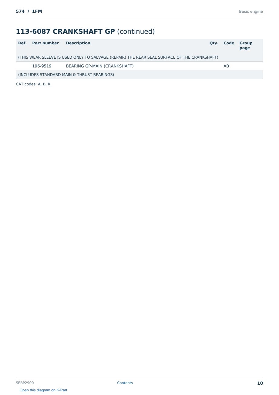 Caterpillar 574 S/N 1FM Partsbook SEBP2900 (English) - sample page 10 of 10 Caterpillar 574 S/N 1FM Partsbook SEBP2900 (English) - sample page 10 of 10