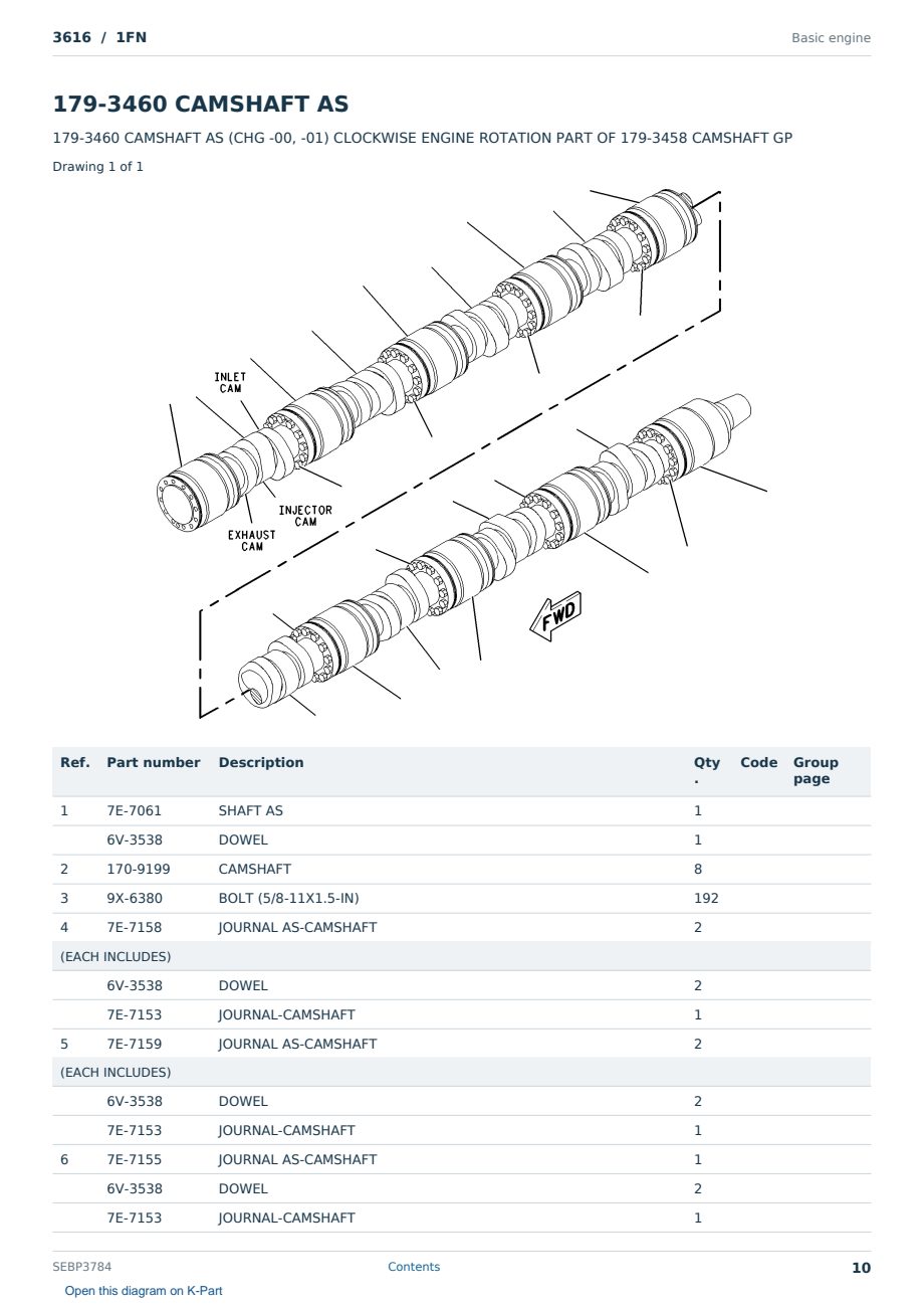 Caterpillar 3616 S/N 1FN Partsbook SEBP3784 (English) - sample page 10 of 10 Caterpillar 3616 S/N 1FN Partsbook SEBP3784 (English) - sample page 10 of 10