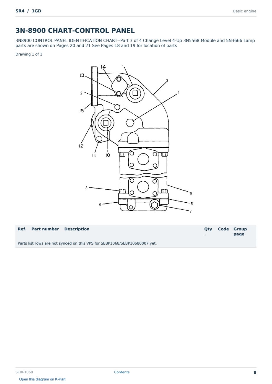 Caterpillar SR4 S/N 1GD Partsbook SEBP1068 (English) - sample page 8 of 10 Caterpillar SR4 S/N 1GD Partsbook SEBP1068 (English) - sample page 8 of 10