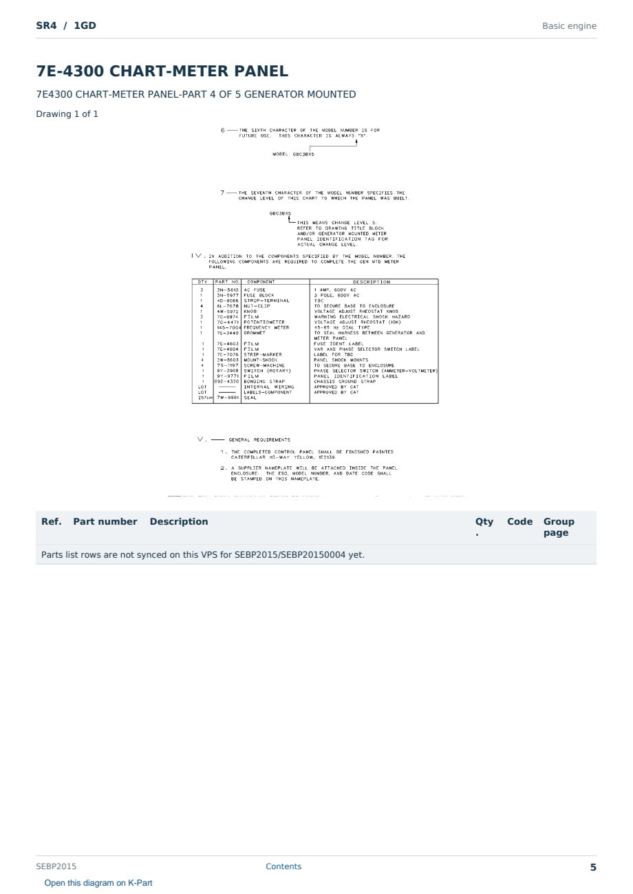 Caterpillar SR4 S/N 1GD Partsbook SEBP2015 (English) - sample page 5 of 10 Caterpillar SR4 S/N 1GD Partsbook SEBP2015 (English) - sample page 5 of 10