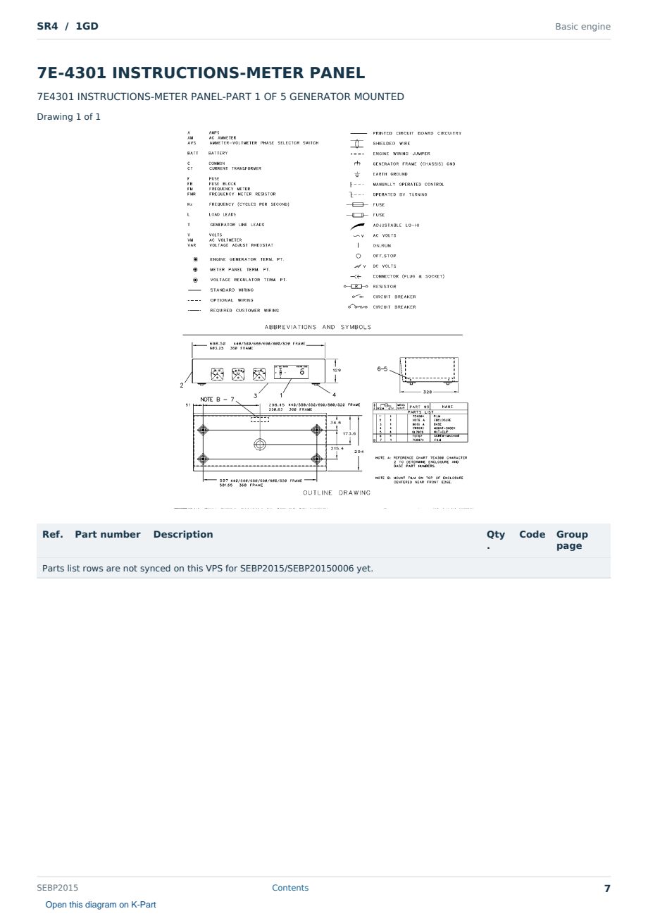 Caterpillar SR4 S/N 1GD Partsbook SEBP2015 (English) - sample page 7 of 10 Caterpillar SR4 S/N 1GD Partsbook SEBP2015 (English) - sample page 7 of 10