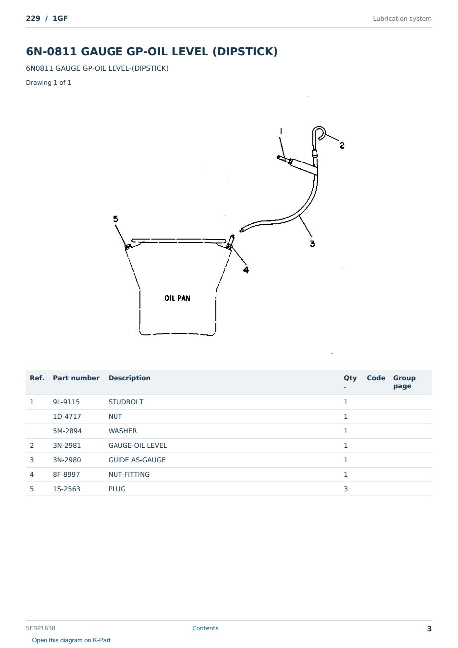 Caterpillar 229 S/N 1GF Partsbook SEBP1638 (English) - sample page 3 of 10 Caterpillar 229 S/N 1GF Partsbook SEBP1638 (English) - sample page 3 of 10