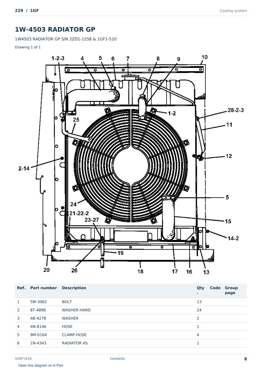 Caterpillar 229 S/N 1GF Partsbook SEBP1638 (English) - sample page 8 of 10 Caterpillar 229 S/N 1GF Partsbook SEBP1638 (English) - sample page 8 of 10