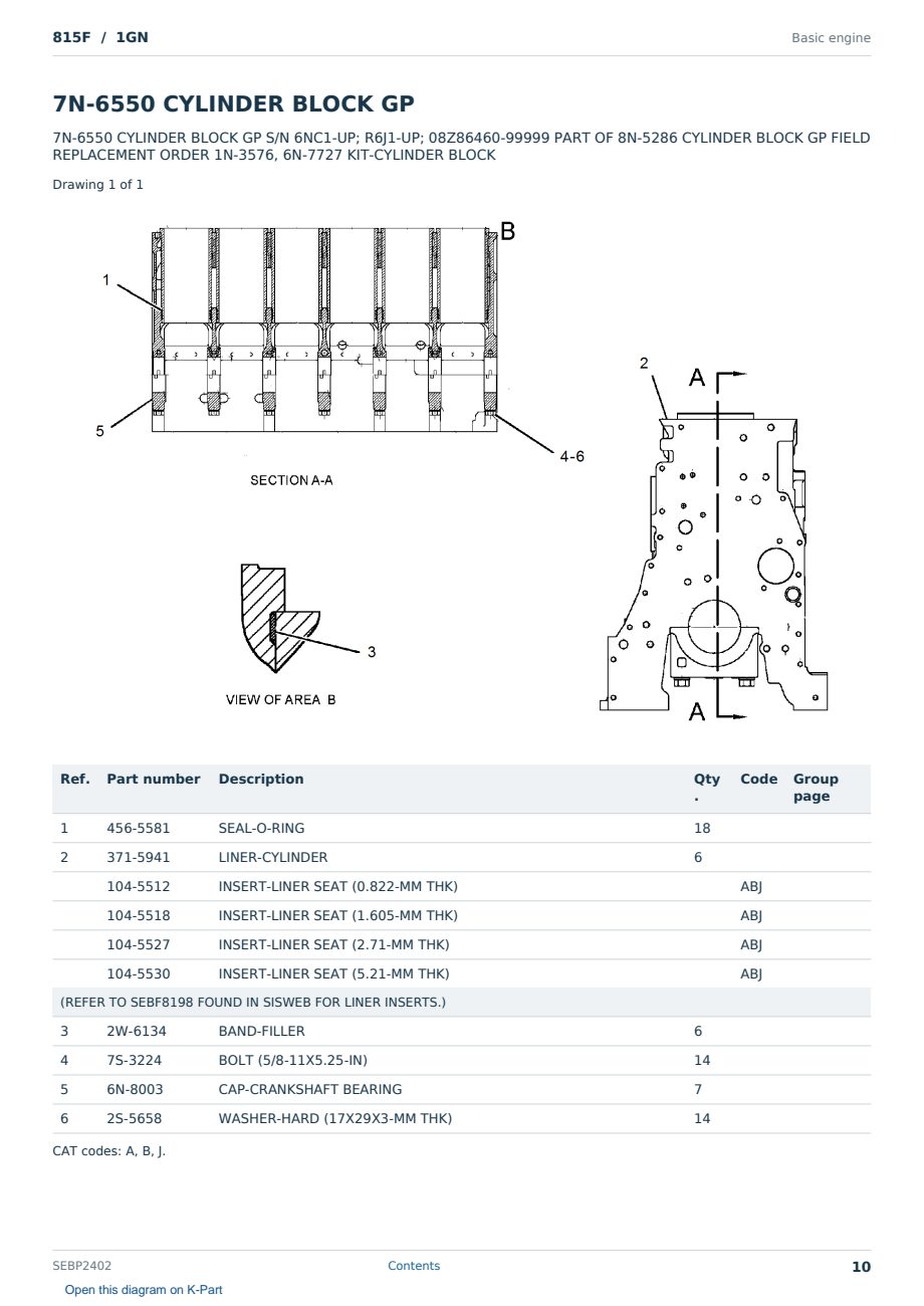 Caterpillar 815F S/N 1GN Partsbook SEBP2402 (English) - sample page 10 of 10 Caterpillar 815F S/N 1GN Partsbook SEBP2402 (English) - sample page 10 of 10