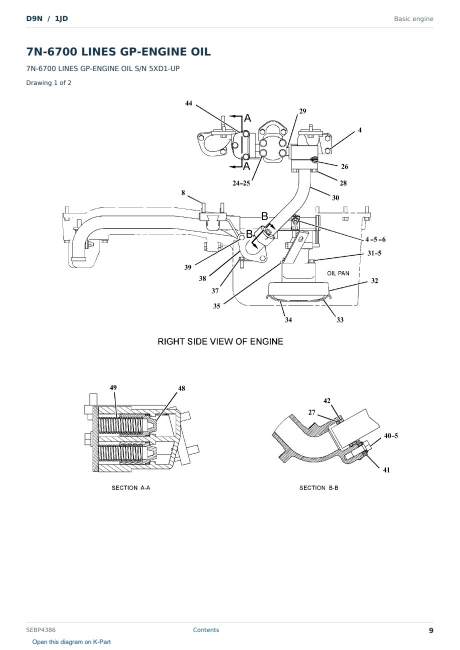 Caterpillar D9N S/N 1JD Partsbook SEBP4386 (English) - sample page 9 of 10 Caterpillar D9N S/N 1JD Partsbook SEBP4386 (English) - sample page 9 of 10