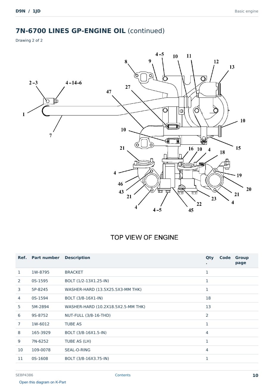 Caterpillar D9N S/N 1JD Partsbook SEBP4386 (English) - sample page 10 of 10 Caterpillar D9N S/N 1JD Partsbook SEBP4386 (English) - sample page 10 of 10
