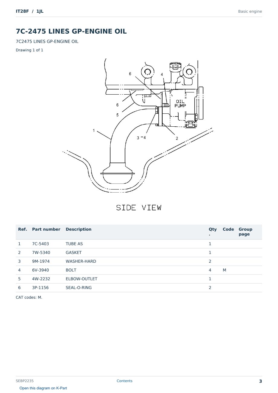 Caterpillar IT28F S/N 1JL Partsbook SEBP2235 (English) - sample page 3 of 10 Caterpillar IT28F S/N 1JL Partsbook SEBP2235 (English) - sample page 3 of 10