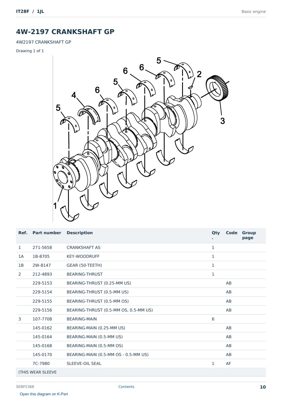 Caterpillar IT28F S/N 1JL Partsbook SEBP2368 (English) - sample page 10 of 10 Caterpillar IT28F S/N 1JL Partsbook SEBP2368 (English) - sample page 10 of 10