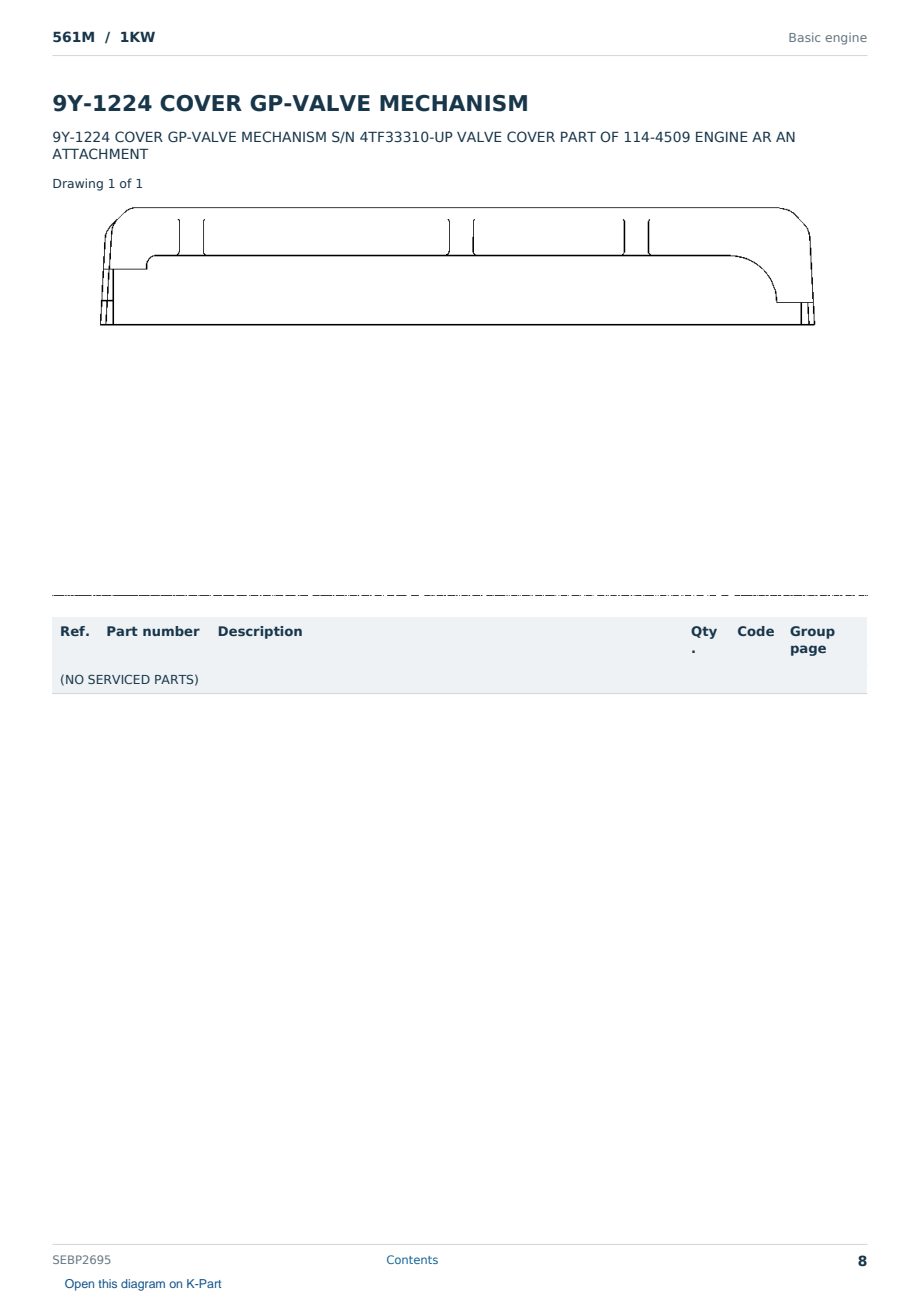 Caterpillar 561M S/N 1KW Partsbook SEBP2695 (English) - sample page 8 of 10 Caterpillar 561M S/N 1KW Partsbook SEBP2695 (English) - sample page 8 of 10