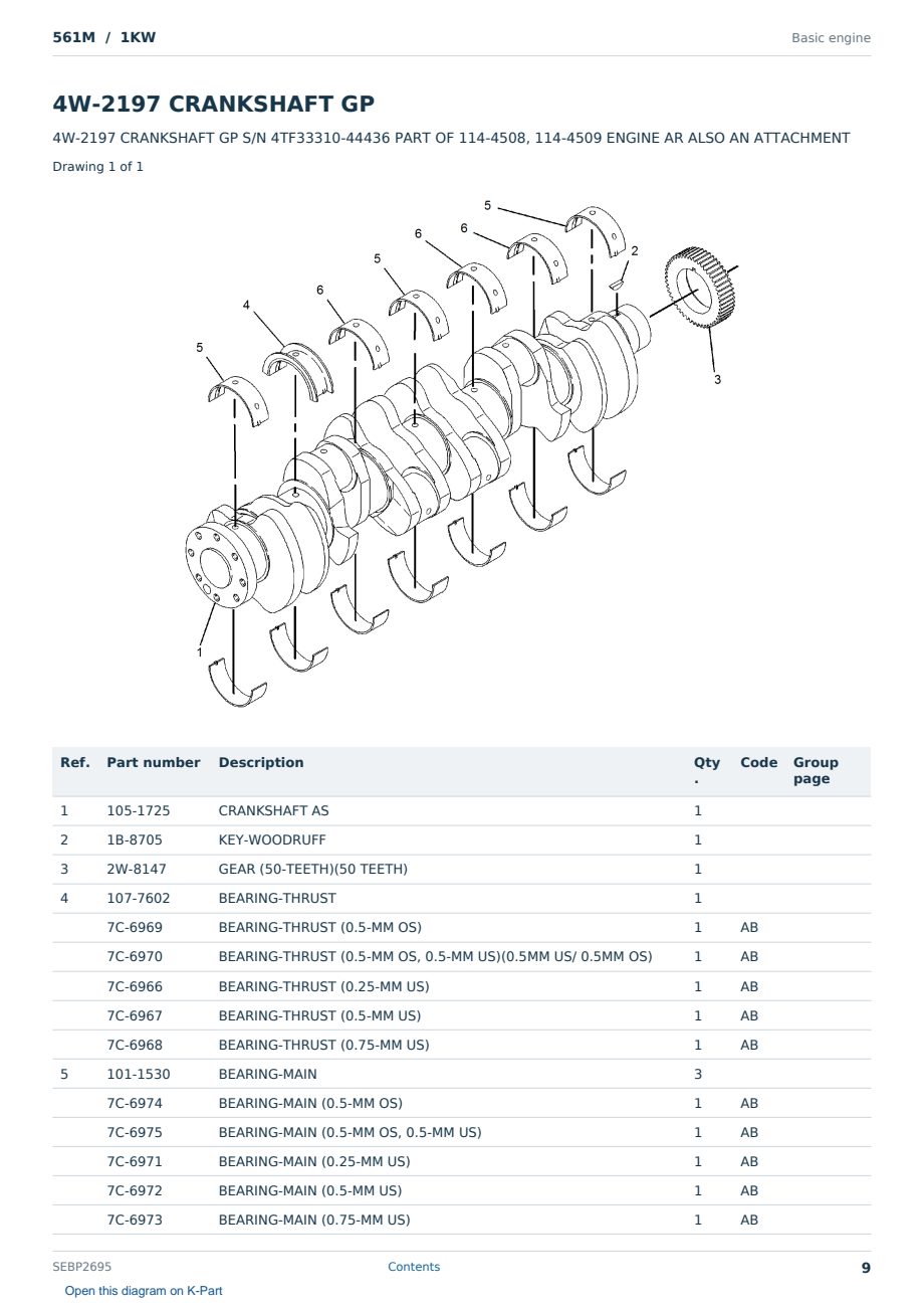 Caterpillar 561M S/N 1KW Partsbook SEBP2695 (English) - sample page 9 of 10 Caterpillar 561M S/N 1KW Partsbook SEBP2695 (English) - sample page 9 of 10