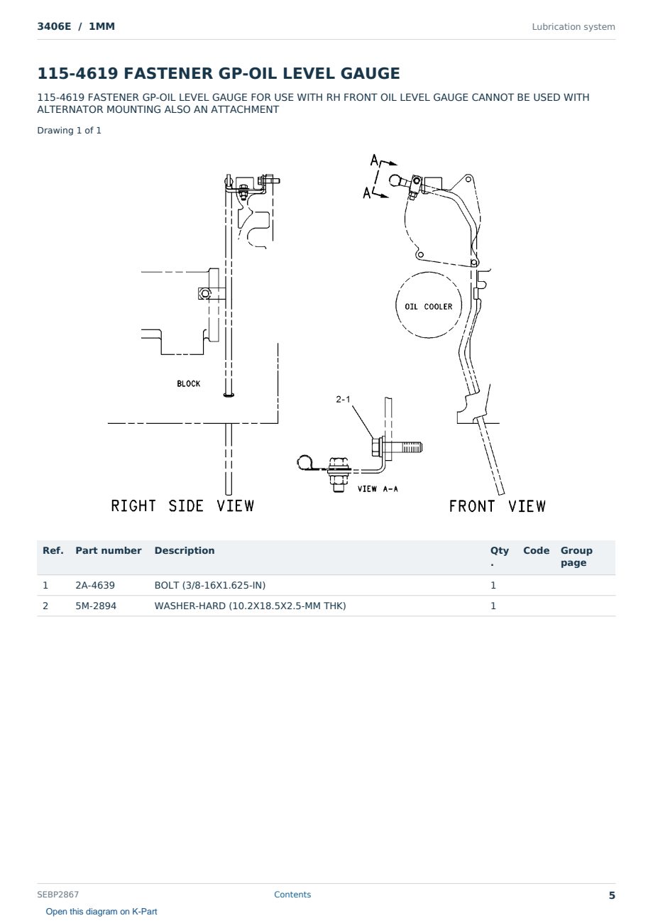 Caterpillar 3406E S/N 1MM Partsbook SEBP2867 (English) - sample page 5 of 10 Caterpillar 3406E S/N 1MM Partsbook SEBP2867 (English) - sample page 5 of 10