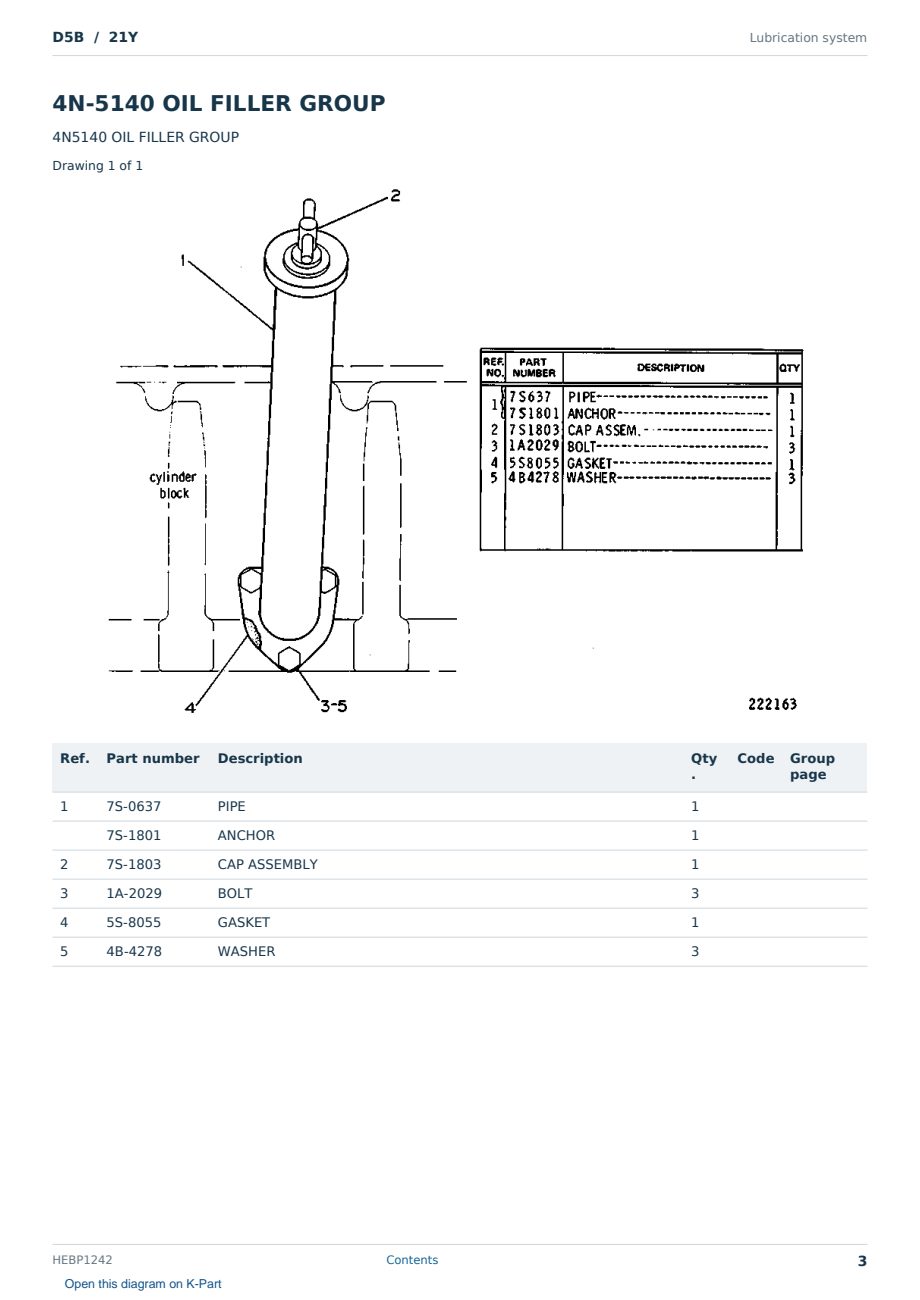 Caterpillar D5B S/N 21Y Partsbook HEBP1242 (English) - sample page 3 of 10 Caterpillar D5B S/N 21Y Partsbook HEBP1242 (English) - sample page 3 of 10