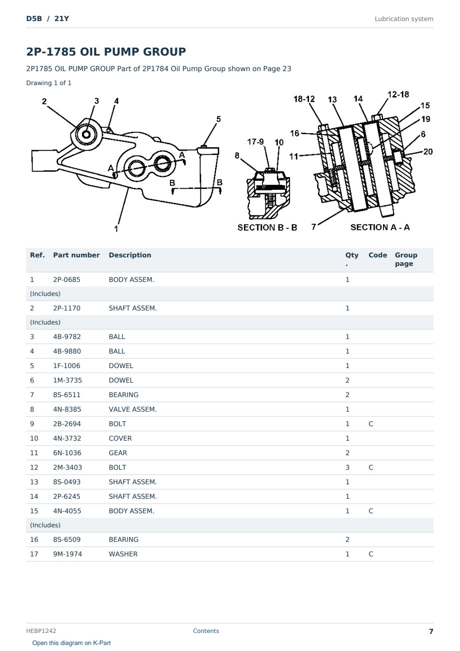 Caterpillar D5B S/N 21Y Partsbook HEBP1242 (English) - sample page 7 of 10 Caterpillar D5B S/N 21Y Partsbook HEBP1242 (English) - sample page 7 of 10