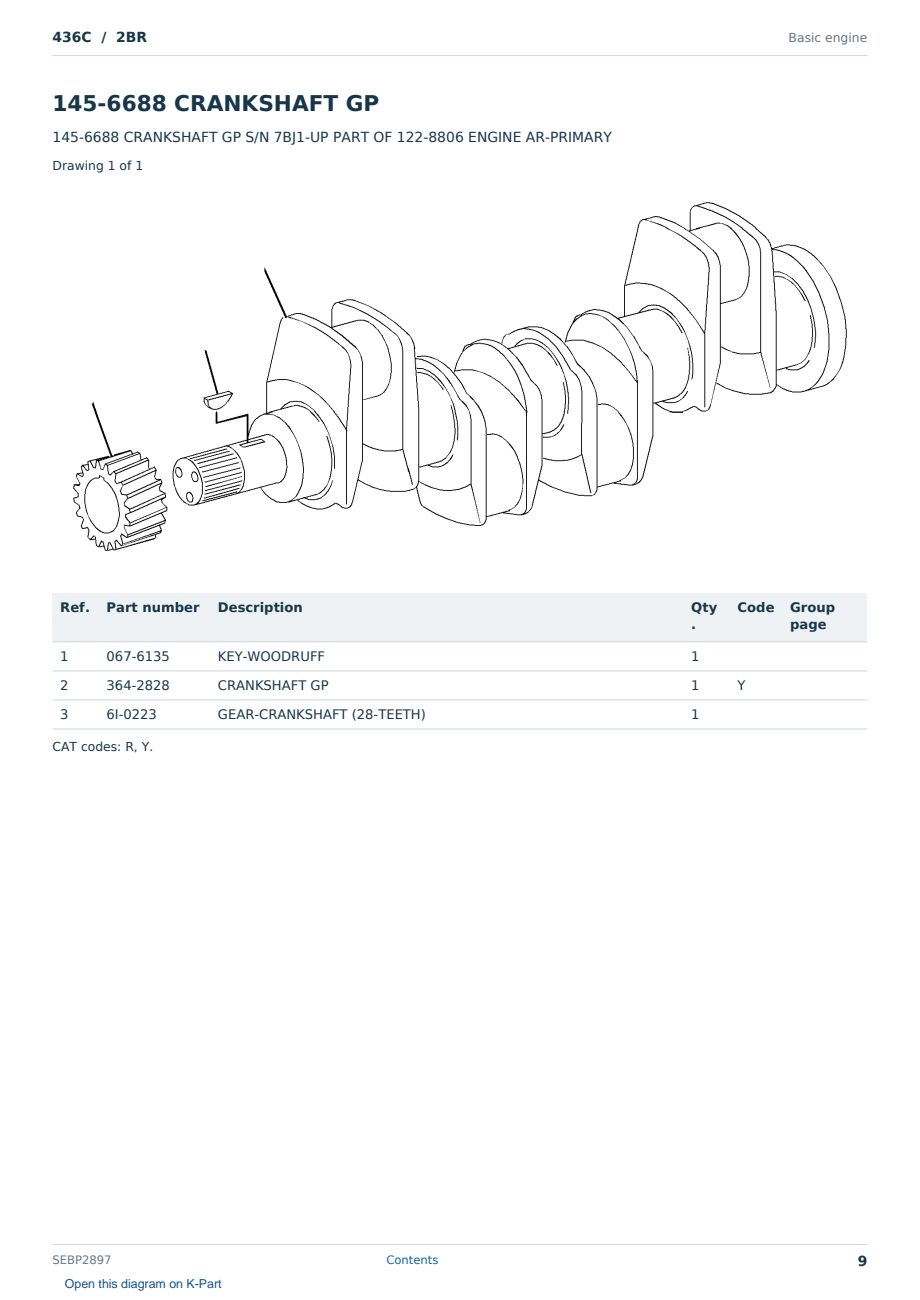 Caterpillar 436C S/N 2BR Partsbook SEBP2897 (English) - sample page 9 of 10 Caterpillar 436C S/N 2BR Partsbook SEBP2897 (English) - sample page 9 of 10
