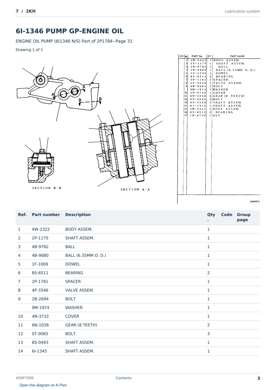 Caterpillar 7 S/N 2KH Partsbook XEBP7099 (English) - sample page 3 of 10 Caterpillar 7 S/N 2KH Partsbook XEBP7099 (English) - sample page 3 of 10
