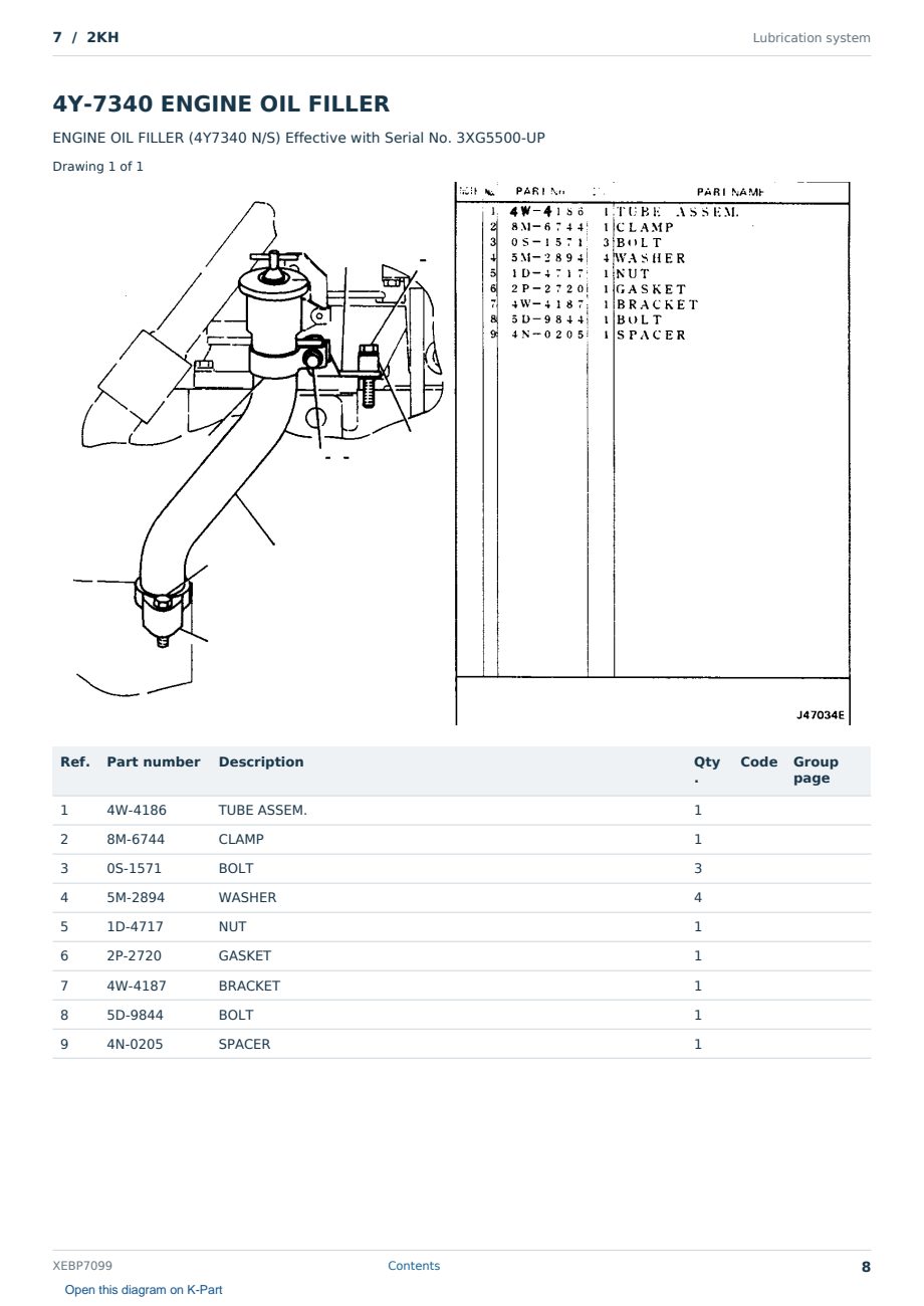 Caterpillar 7 S/N 2KH Partsbook XEBP7099 (English) - sample page 8 of 10 Caterpillar 7 S/N 2KH Partsbook XEBP7099 (English) - sample page 8 of 10