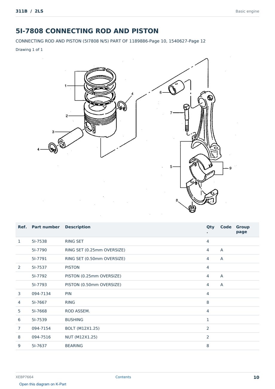 Caterpillar 311B S/N 2LS Partsbook XEBP7664 (English) - sample page 10 of 10 Caterpillar 311B S/N 2LS Partsbook XEBP7664 (English) - sample page 10 of 10