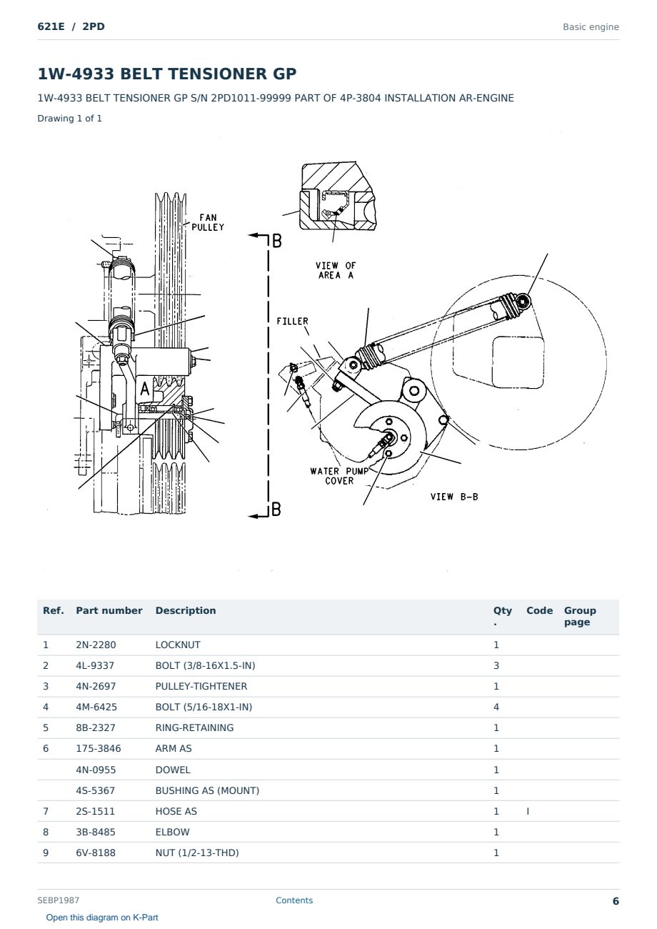 Caterpillar 621E S/N 2PD Partsbook SEBP1987 (English) - sample page 6 of 10 Caterpillar 621E S/N 2PD Partsbook SEBP1987 (English) - sample page 6 of 10