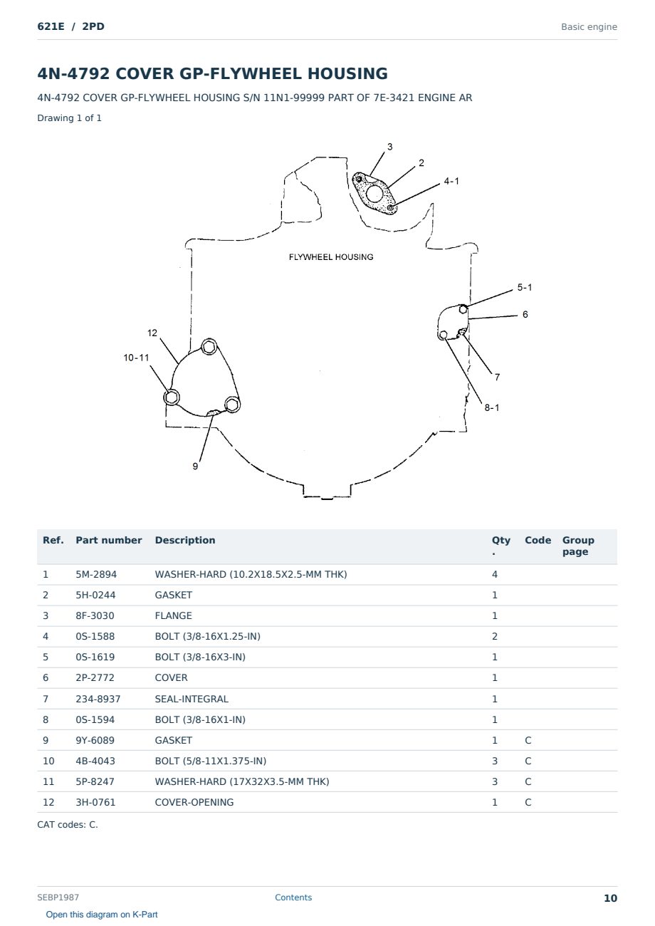Caterpillar 621E S/N 2PD Partsbook SEBP1987 (English) - sample page 10 of 10 Caterpillar 621E S/N 2PD Partsbook SEBP1987 (English) - sample page 10 of 10