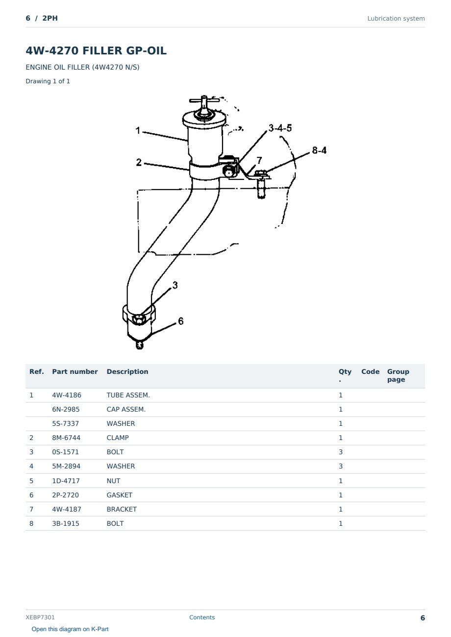 Caterpillar 6 S/N 2PH Partsbook XEBP7301 (English) - sample page 6 of 10 Caterpillar 6 S/N 2PH Partsbook XEBP7301 (English) - sample page 6 of 10