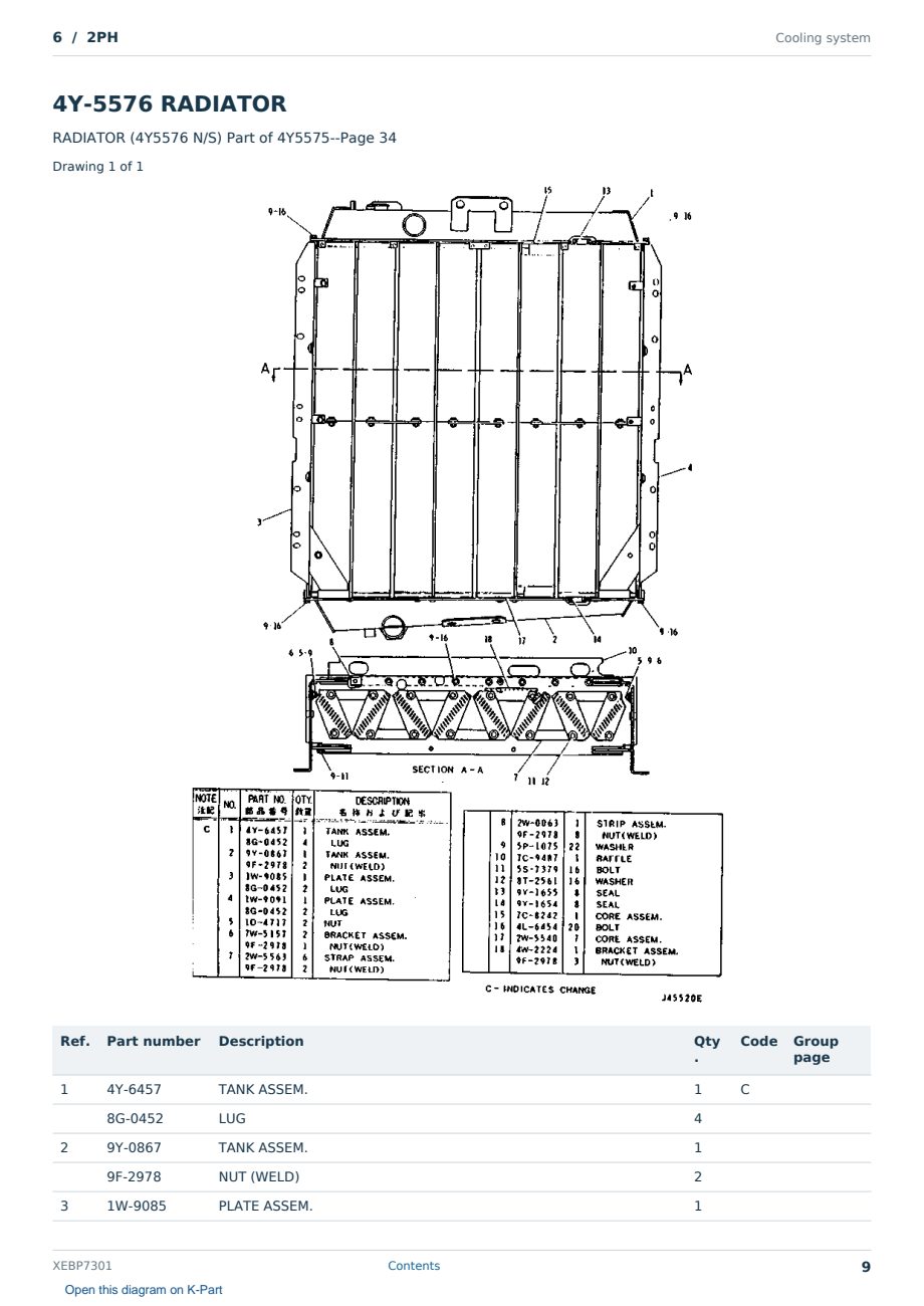 Caterpillar 6 S/N 2PH Partsbook XEBP7301 (English) - sample page 9 of 10 Caterpillar 6 S/N 2PH Partsbook XEBP7301 (English) - sample page 9 of 10