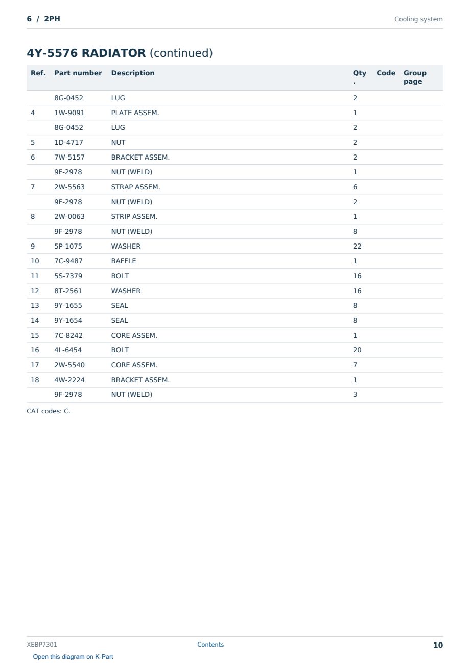 Caterpillar 6 S/N 2PH Partsbook XEBP7301 (English) - sample page 10 of 10 Caterpillar 6 S/N 2PH Partsbook XEBP7301 (English) - sample page 10 of 10