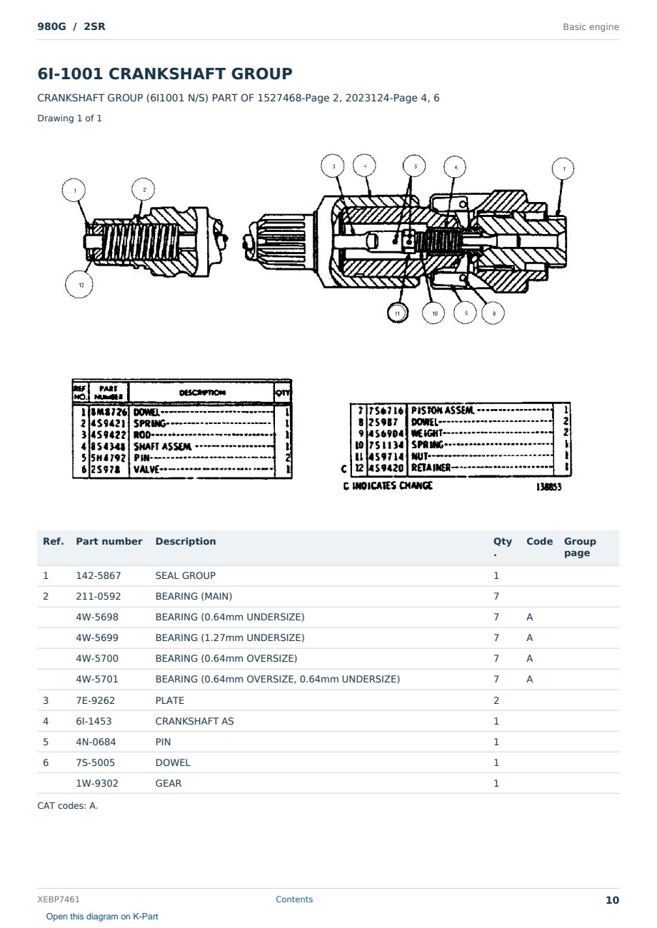 Caterpillar 980G S/N 2SR Partsbook XEBP7461 (English) - sample page 10 of 10 Caterpillar 980G S/N 2SR Partsbook XEBP7461 (English) - sample page 10 of 10