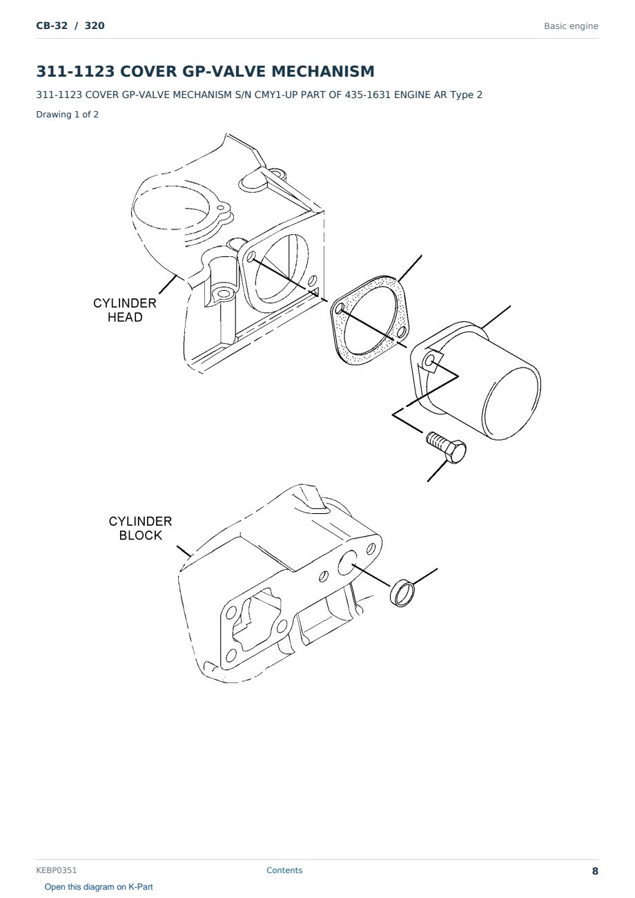 Caterpillar CB-32 S/N 320 Partsbook KEBP0351 (English) - sample page 8 of 10 Caterpillar CB-32 S/N 320 Partsbook KEBP0351 (English) - sample page 8 of 10