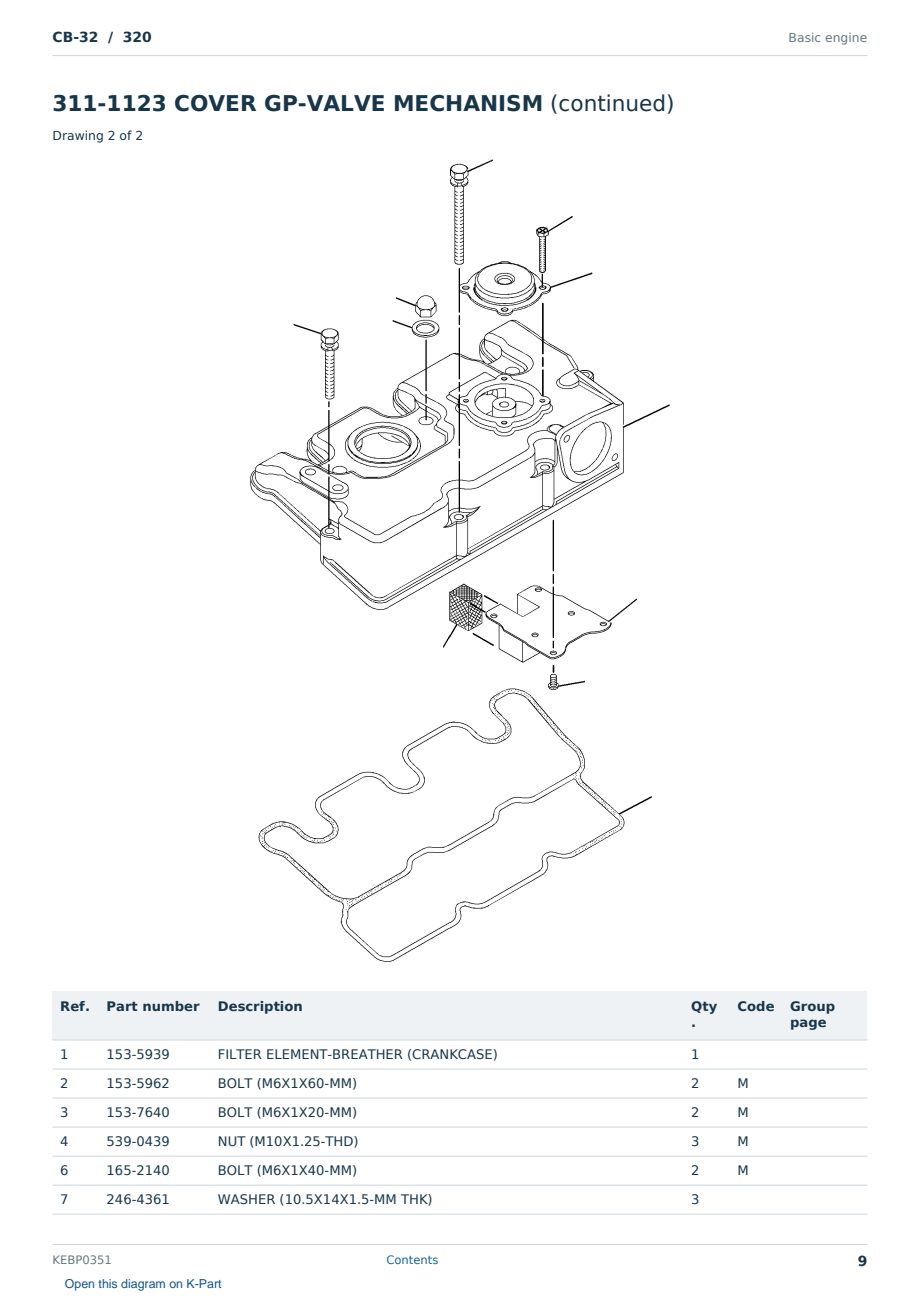 Caterpillar CB-32 S/N 320 Partsbook KEBP0351 (English) - sample page 9 of 10 Caterpillar CB-32 S/N 320 Partsbook KEBP0351 (English) - sample page 9 of 10