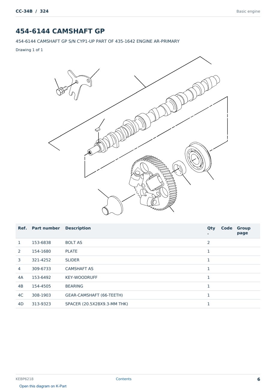 Caterpillar CC-34B S/N 324 Partsbook KEBP6218 (English) - sample page 6 of 10 Caterpillar CC-34B S/N 324 Partsbook KEBP6218 (English) - sample page 6 of 10