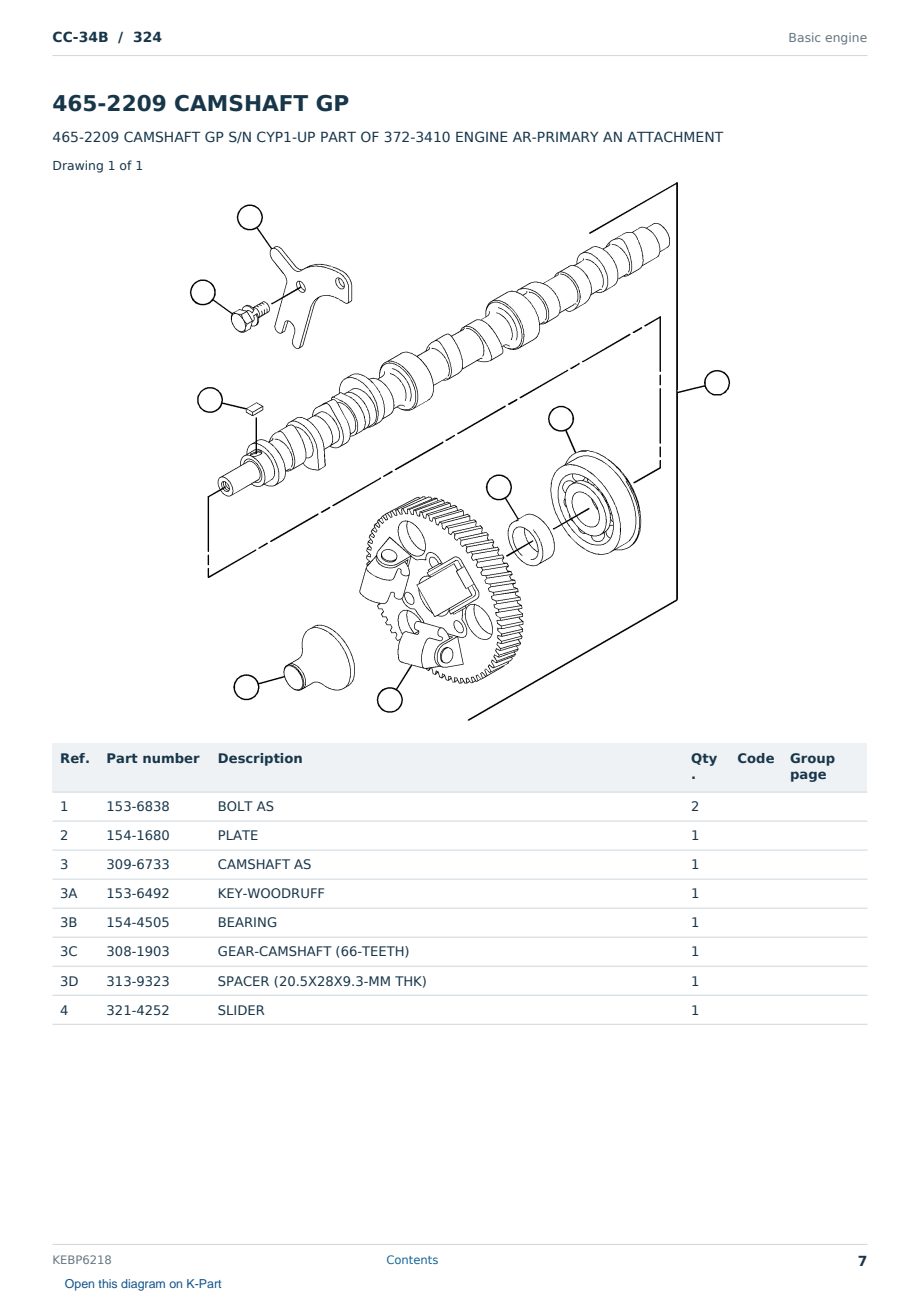 Caterpillar CC-34B S/N 324 Partsbook KEBP6218 (English) - sample page 7 of 10 Caterpillar CC-34B S/N 324 Partsbook KEBP6218 (English) - sample page 7 of 10